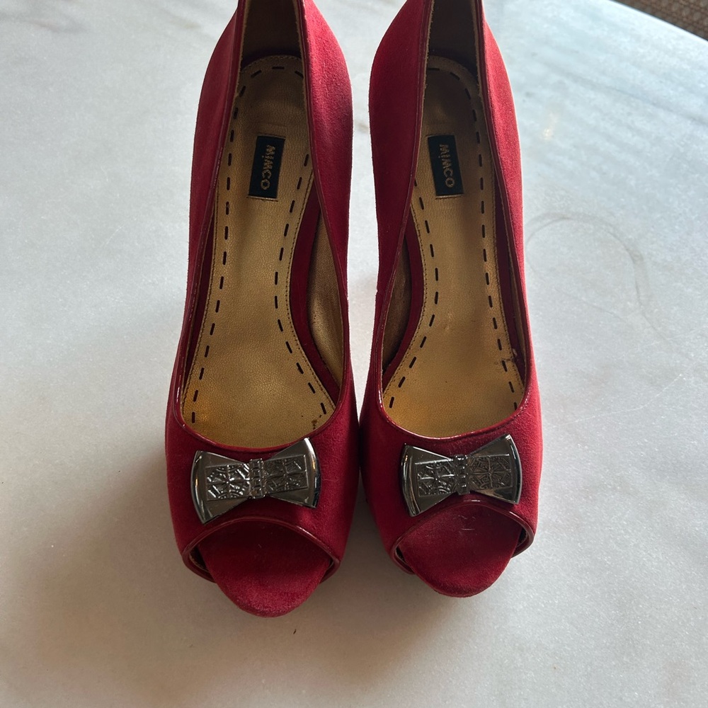 Mimco Australia Red Peep-Toe Heels